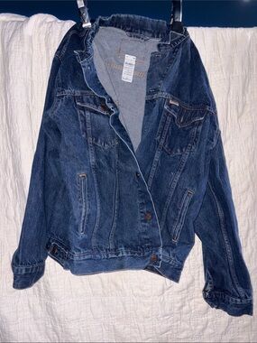 Women's Dark Blue Denim Jacket - Classic Casual Jean Jacket